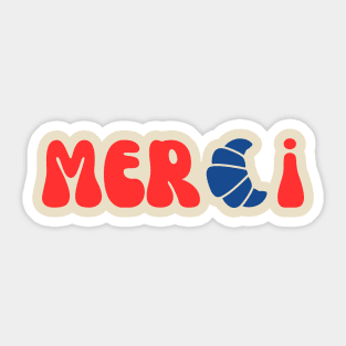 Merci Croissant French Lover Graphic Sticker